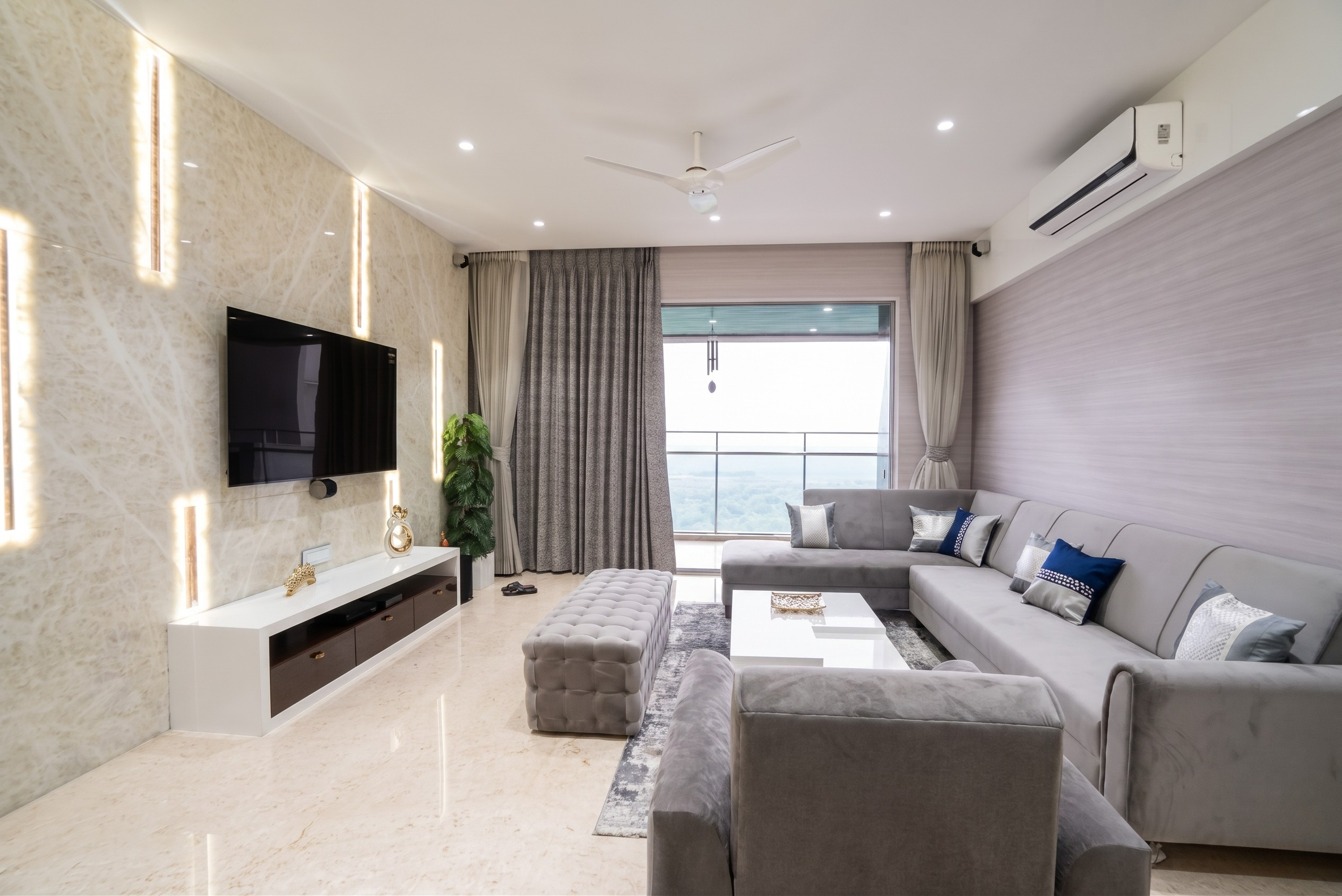 Modern Luxury Living Room Design by Aarav Enterprises